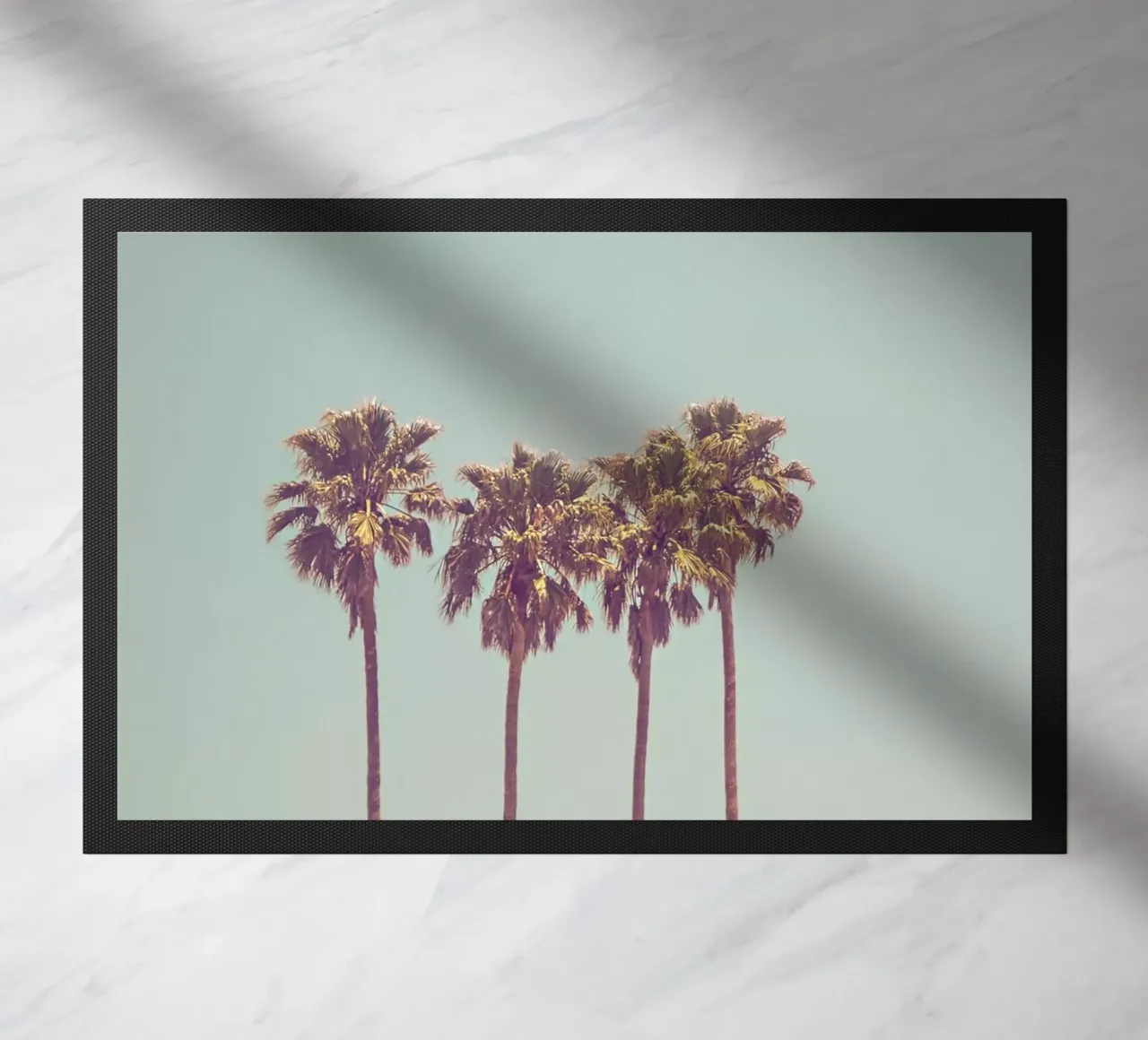 Minimalist palm art - retro summer vibes doormat by Whole©