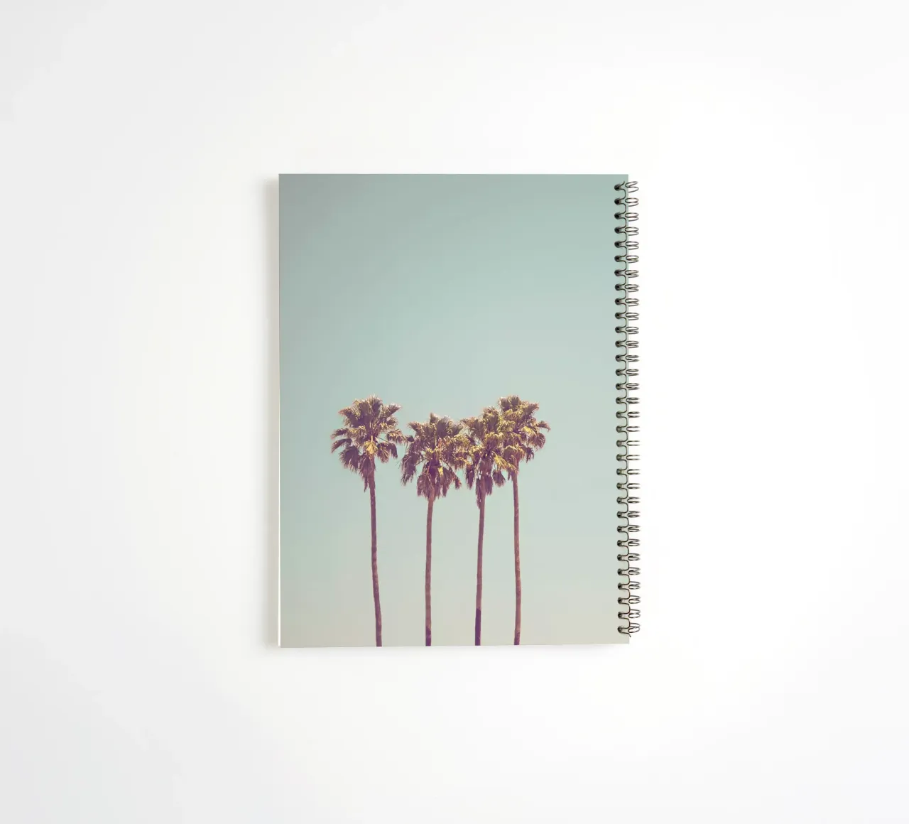 Minimalist palm art - retro summer vibes spiral notebook by Whole©