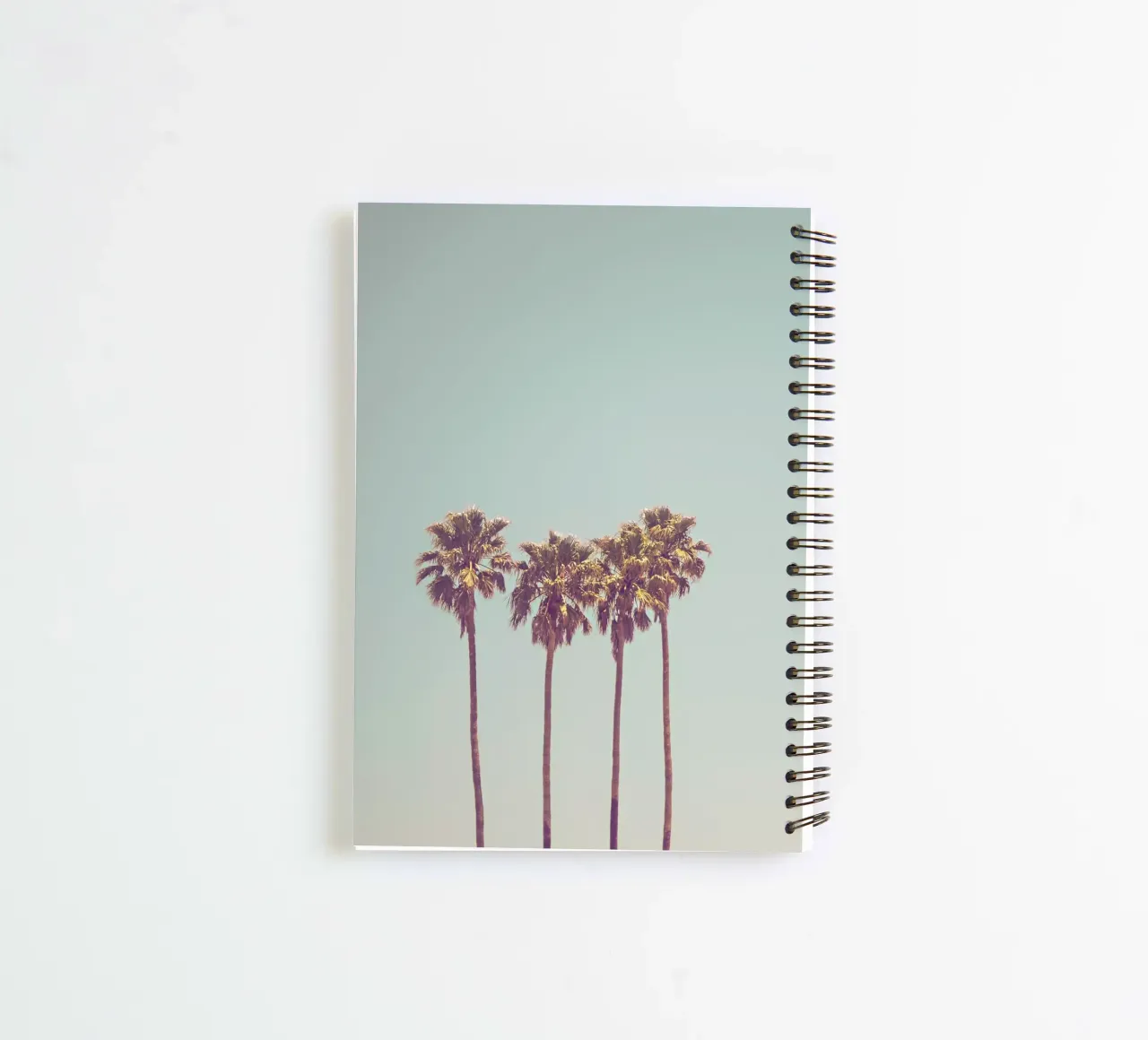 Minimalist palm art - retro summer vibes spiral notebook by Whole©