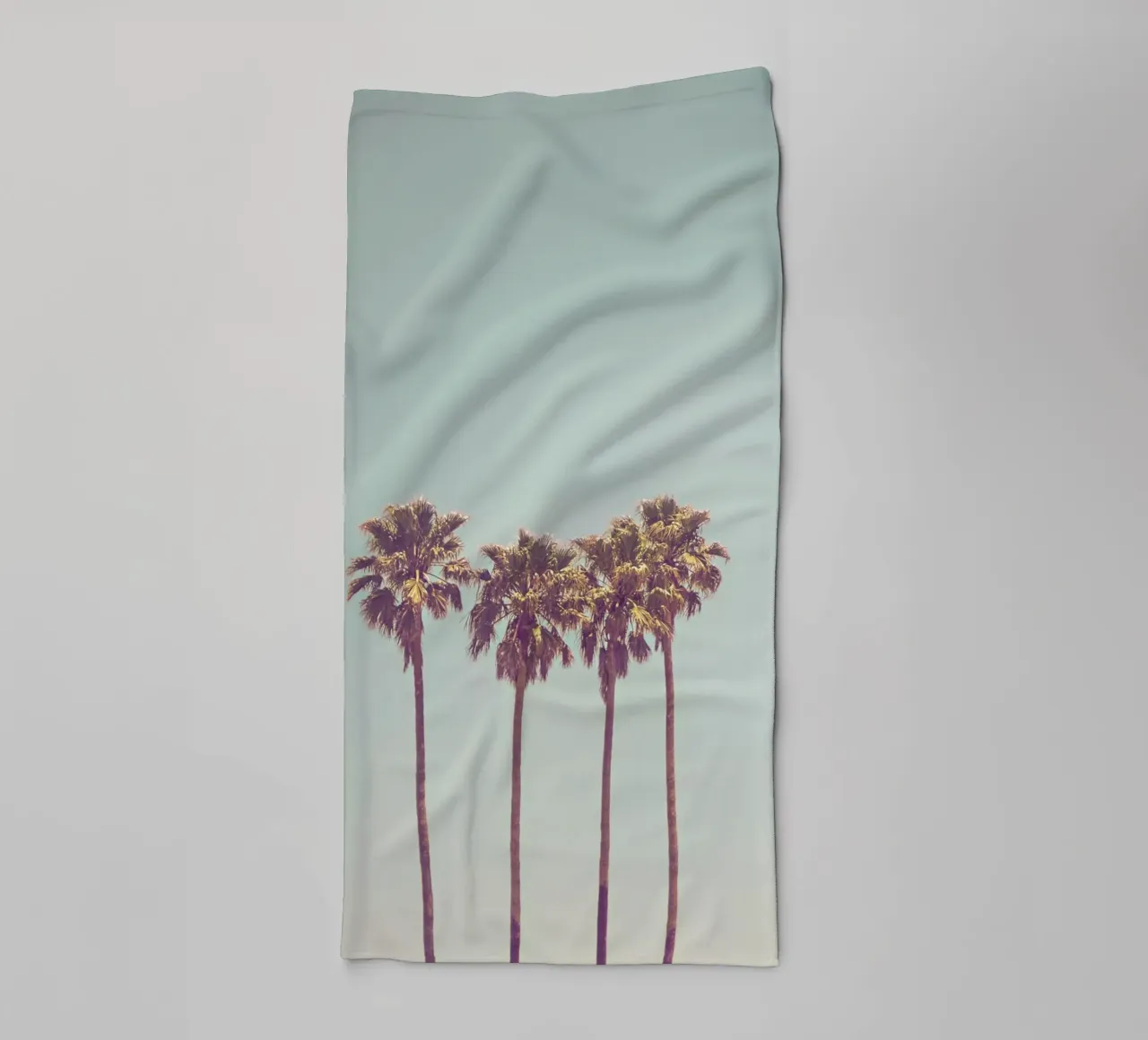 Minimalist palm art - retro summer vibes towel by Whole©