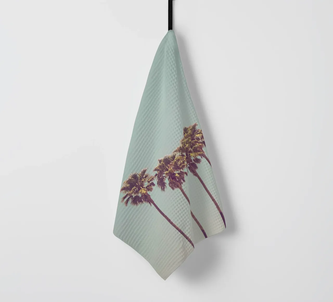 Art minimaliste des palmiers - Retro Sommer Vibes torchon de Whole©