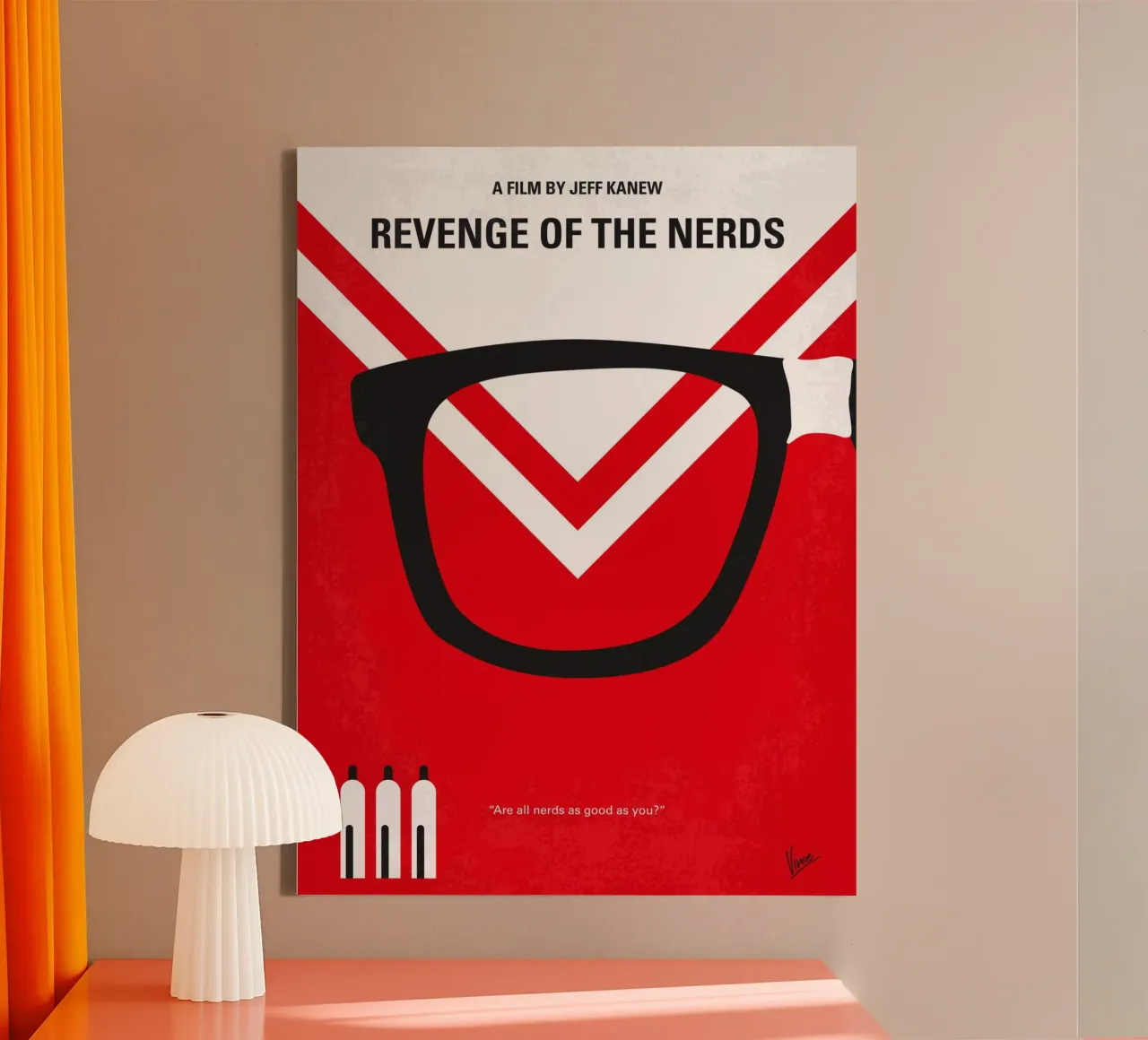 No504 My Revenge of the Nerds minimal movie poster tela con Cornice a cassetta da Chungkong