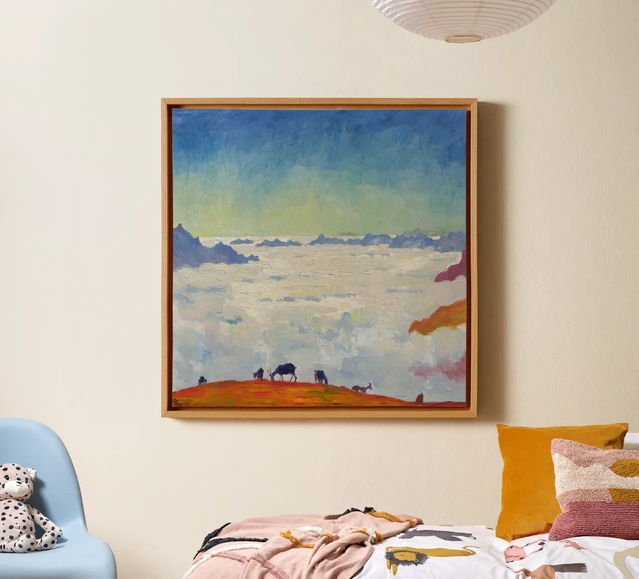 Giovanni Giacometti: Mare di Nebbia 1921 tela con Cornice a cassetta da ARTOTHEK