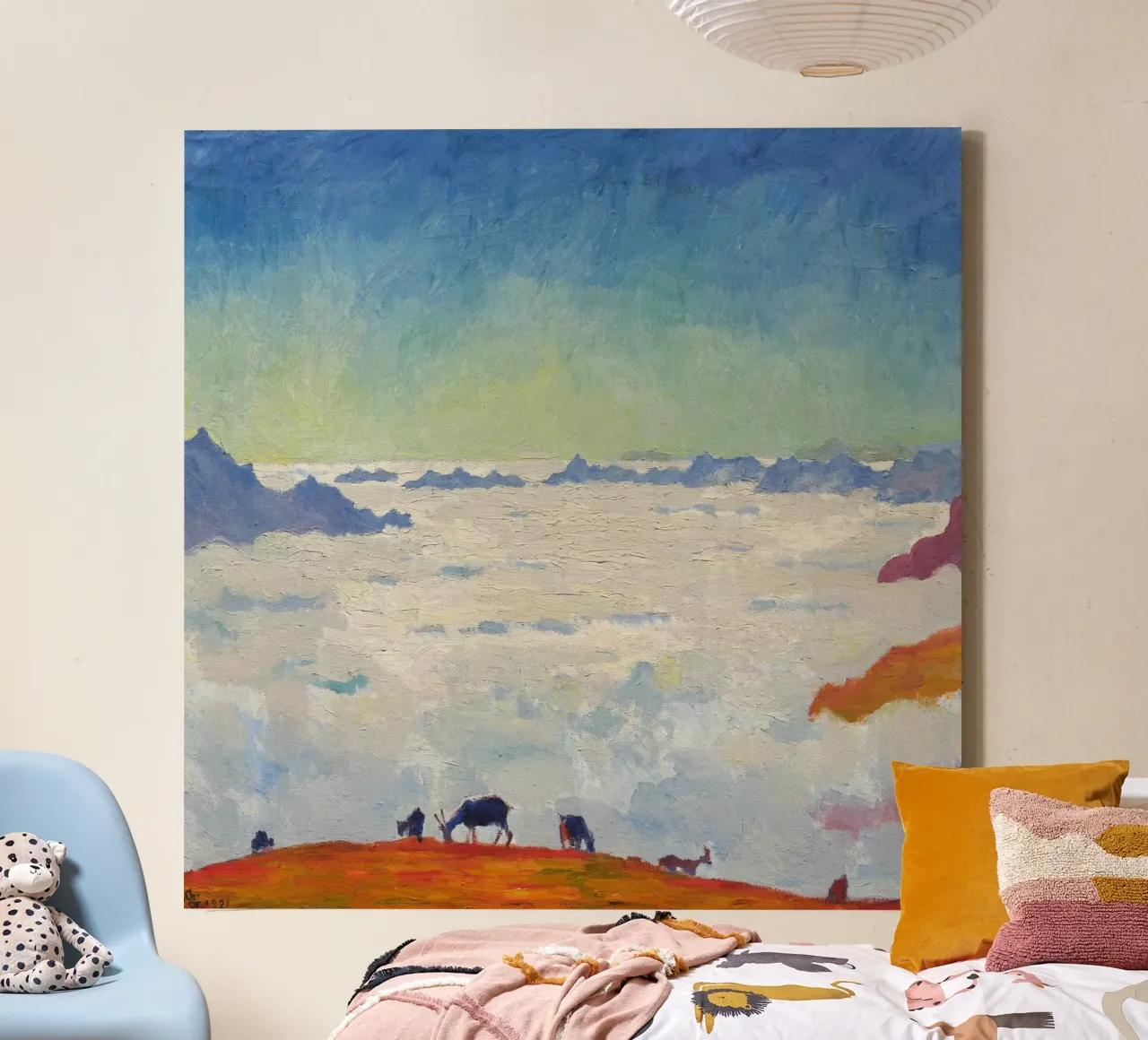 Giovanni Giacometti: Mare di Nebbia 1921 tela con Cornice a cassetta da ARTOTHEK
