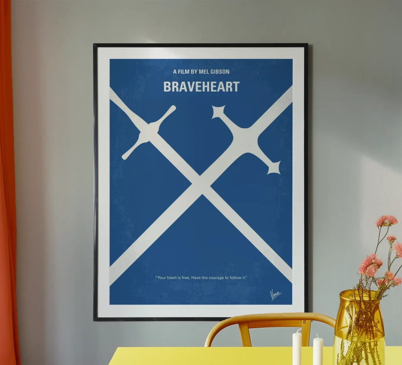 No507 My Braveheart minimal movie poster poster con telaio in alluminio da Chungkong