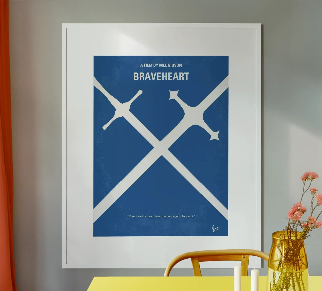 No507 My Braveheart minimal movie poster poster con telaio in alluminio da Chungkong