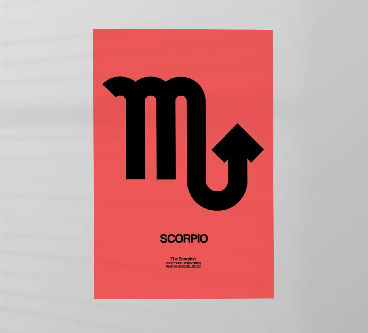 Scorpio Zodiac Sign Black pellicola backlit da Naxart