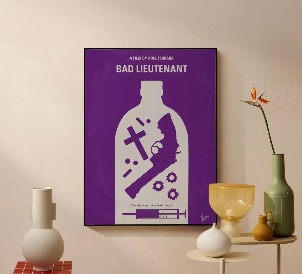 No509 My Bad Lieutenant minimal movie poster plexiglass da Chungkong