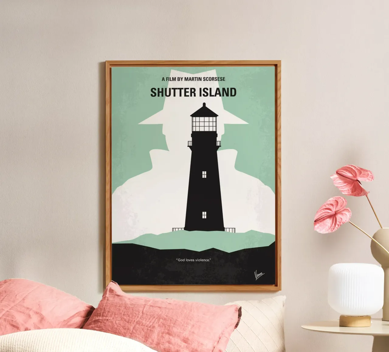 No513 My Shutter Island minimal movie poster alluminio dibond da Chungkong