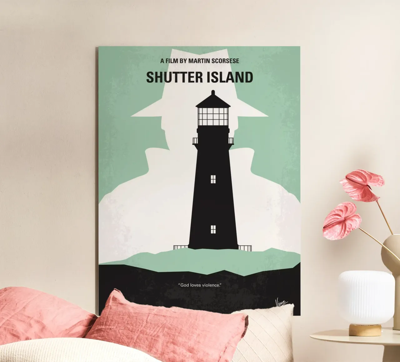 No513 My Shutter Island minimal movie poster alluminio dibond da Chungkong