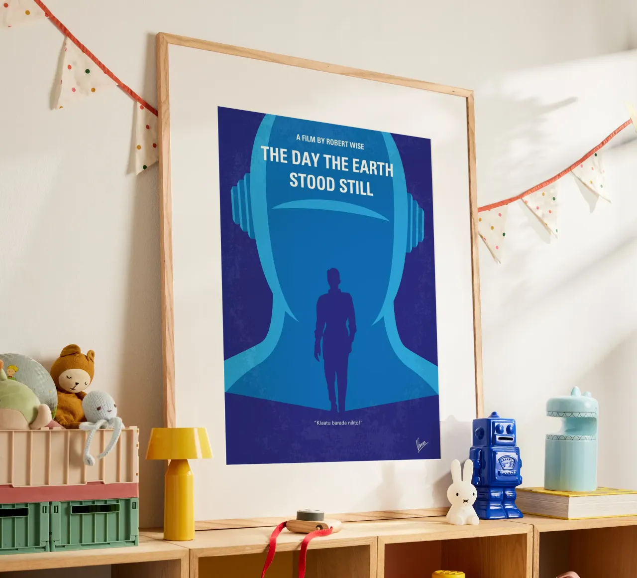 No514 My The Day the Earth Stood Still minimal movie poster poster con telaio in legno da Chungkong