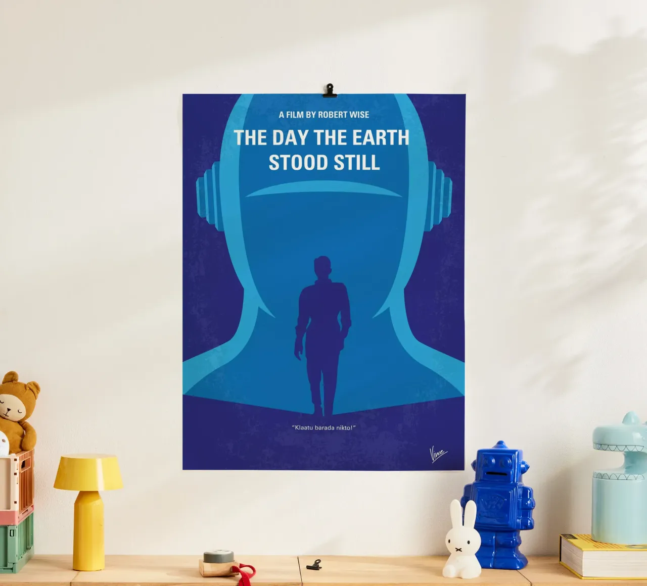 No514 My The Day the Earth Stood Still minimal movie poster poster con telaio in legno da Chungkong