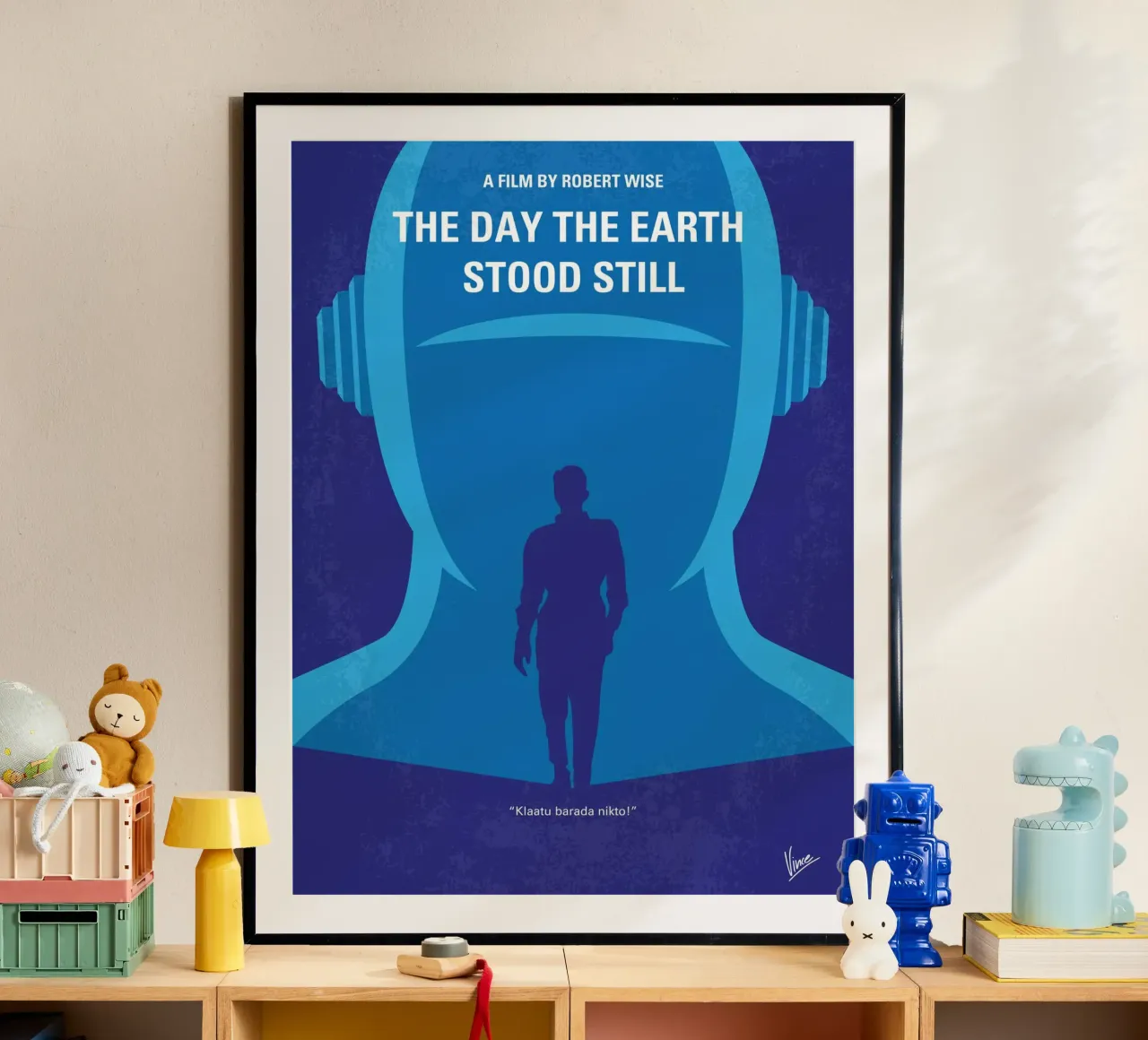 No514 My The Day the Earth Stood Still minimal movie poster poster con telaio in legno da Chungkong