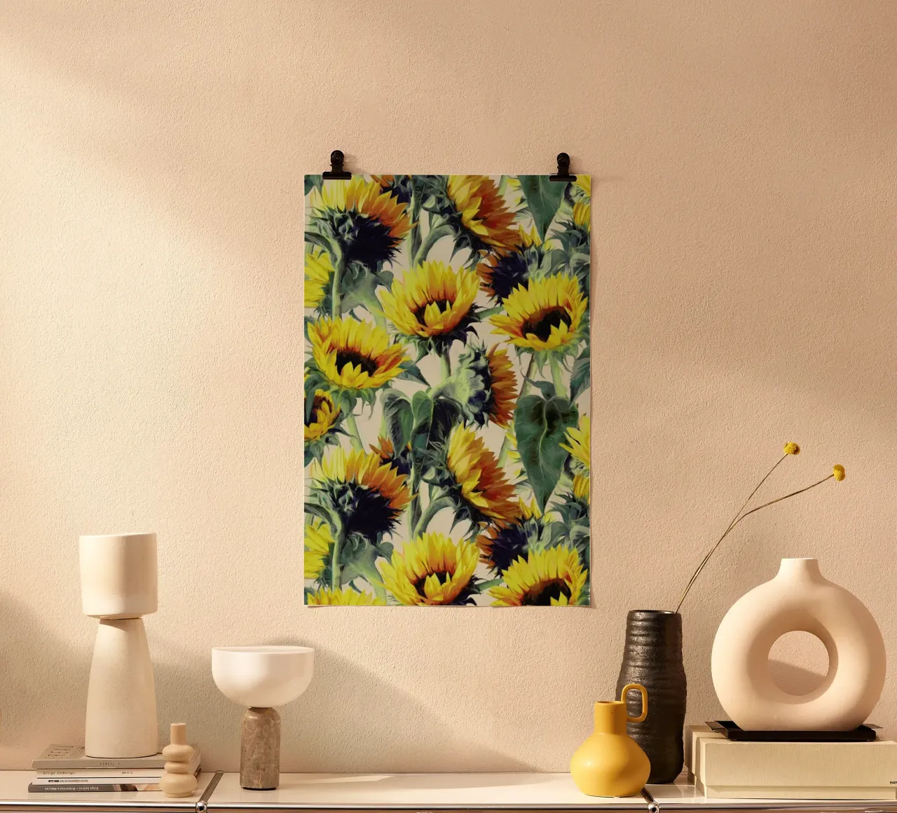 Sunflowers Forever poster con telaio in plastica da Micklyn Le Feuvre