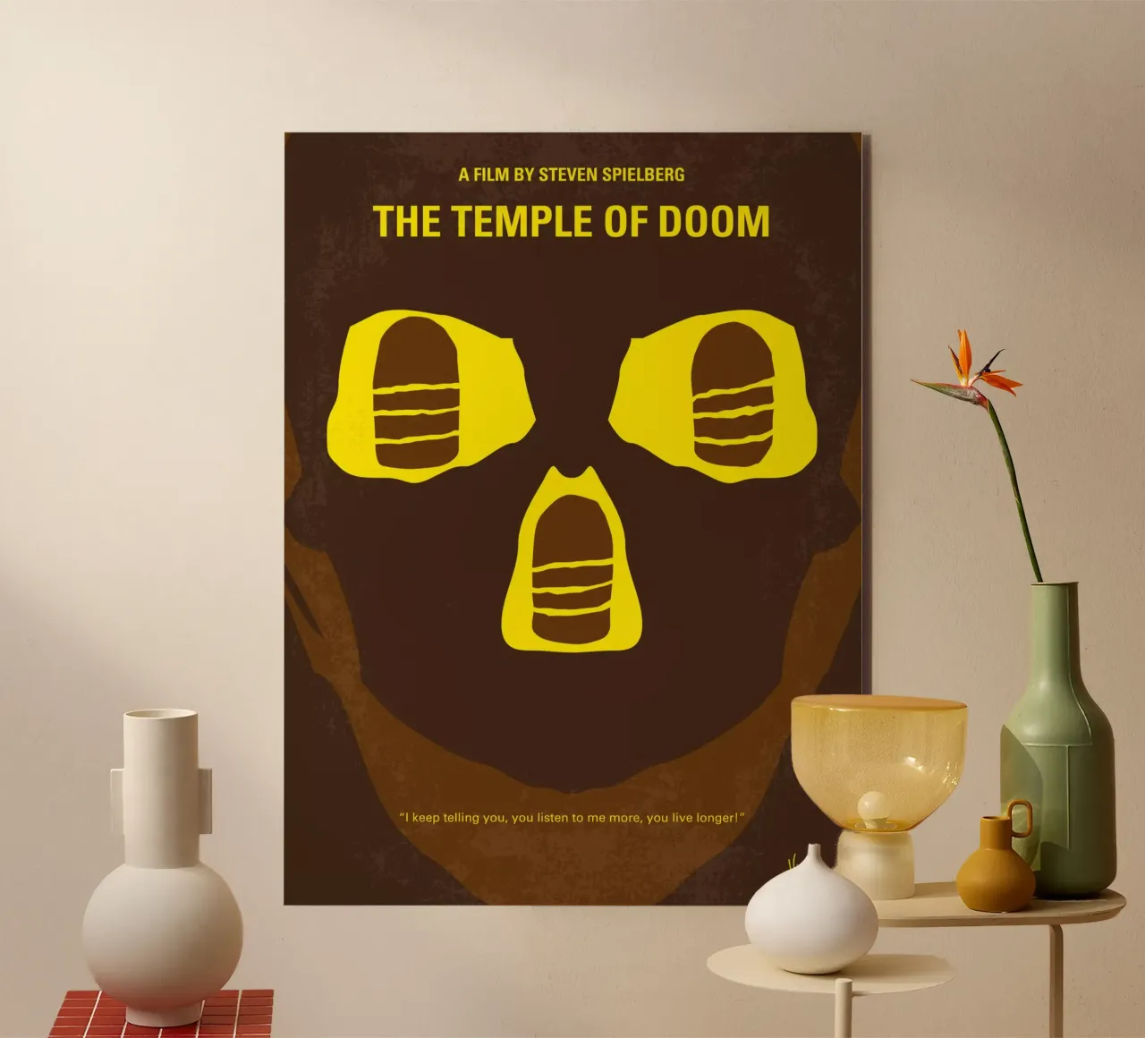No517 My The temple of doom minimal movie poster alluminio dibond da Chungkong