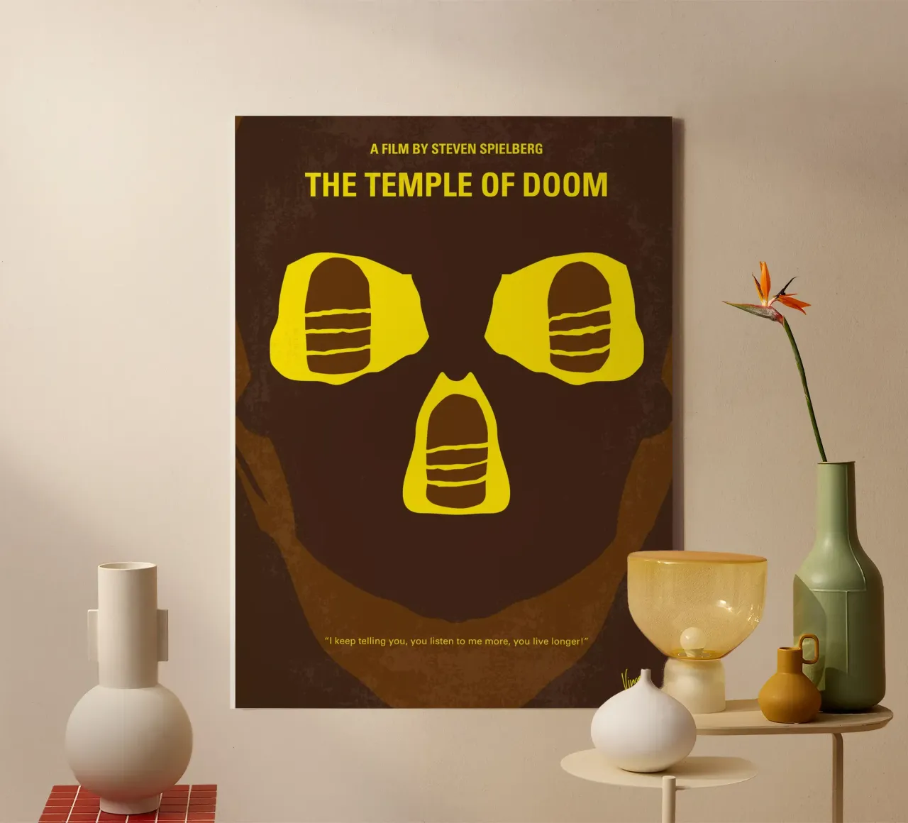 No517 My The temple of doom minimal movie poster tela da Chungkong
