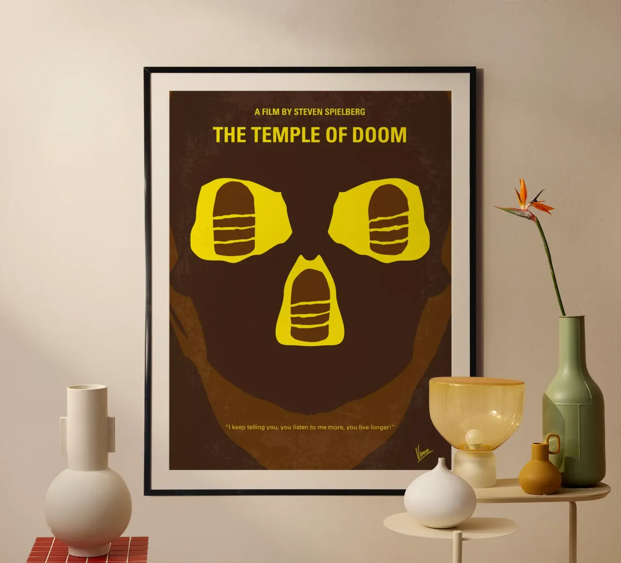No517 My The temple of doom minimal movie poster carta hahnemühle da Chungkong