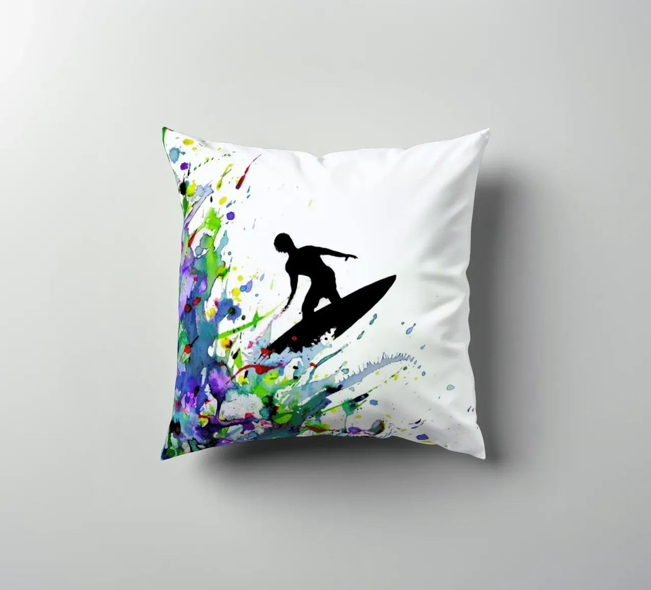 A Pollock's Point Break decorative cushion by Marc Allante