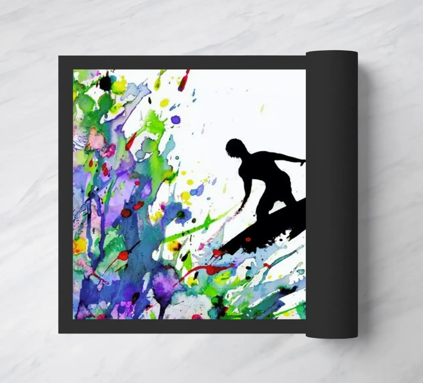 A Pollock's Point Break doormat by Marc Allante