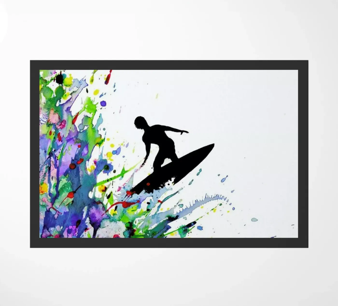 A Pollock's Point Break doormat by Marc Allante