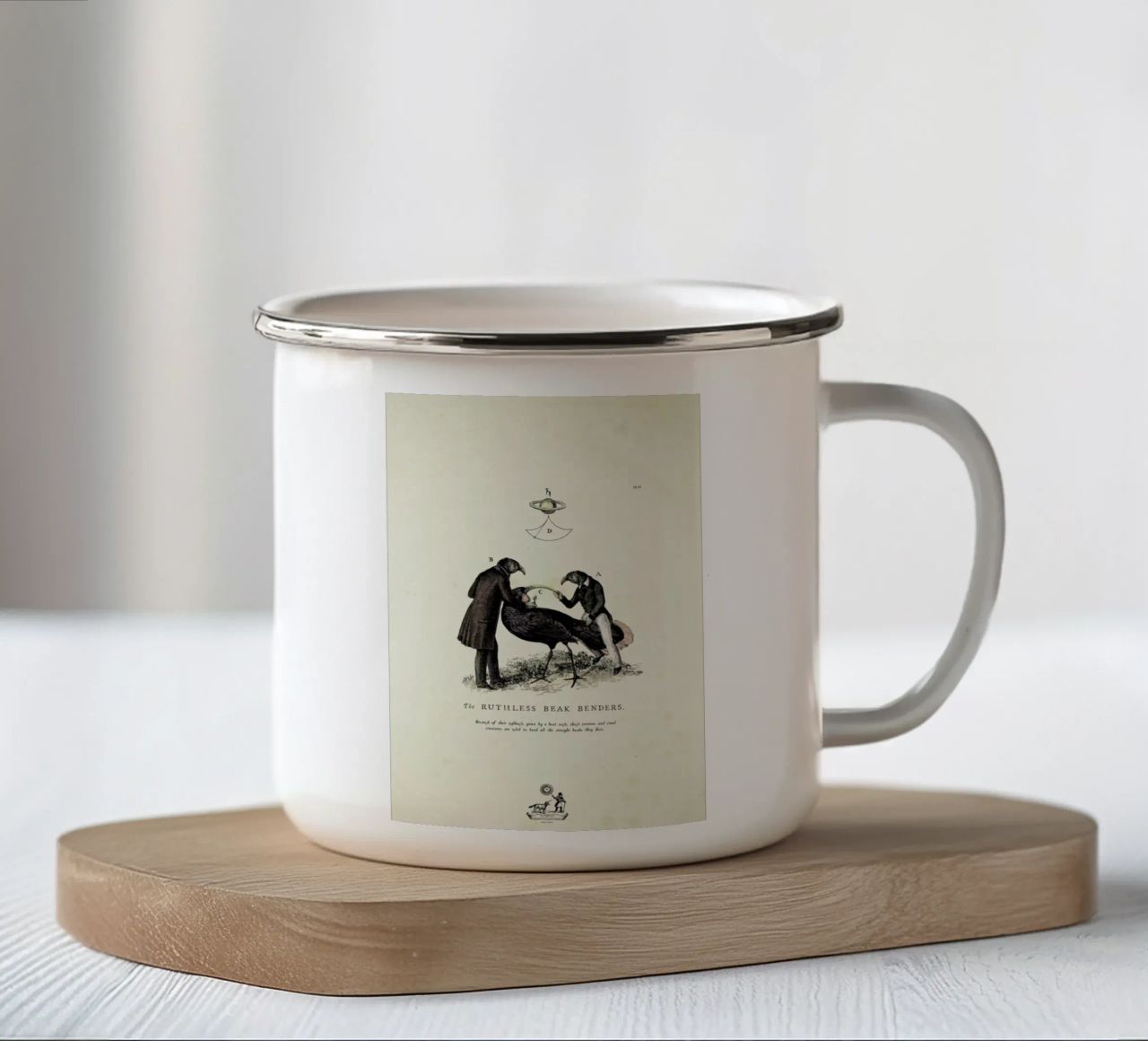 The beak bender tazza in smalto da Matteo Morelli