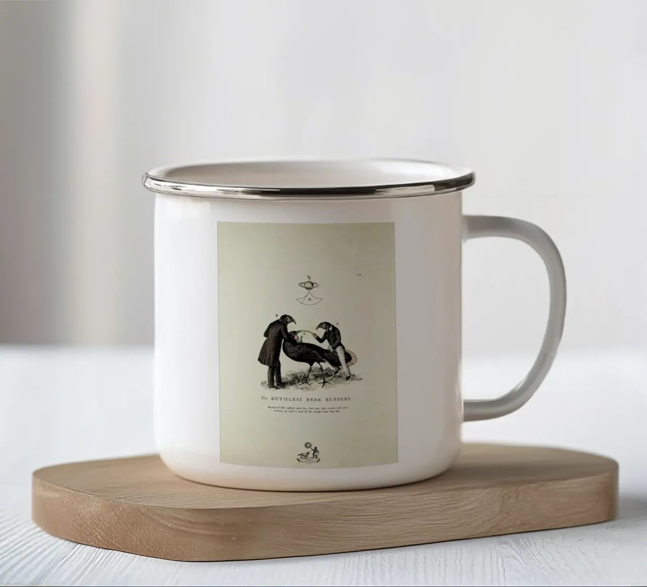 The beak bender taza de esmalte de Matteo Morelli