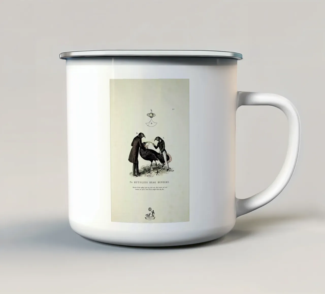 The beak bender taza de esmalte de Matteo Morelli