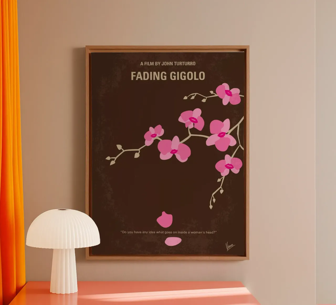 No527 My Fading Gigolo minimal movie poster canvas met Baklijst van Chungkong