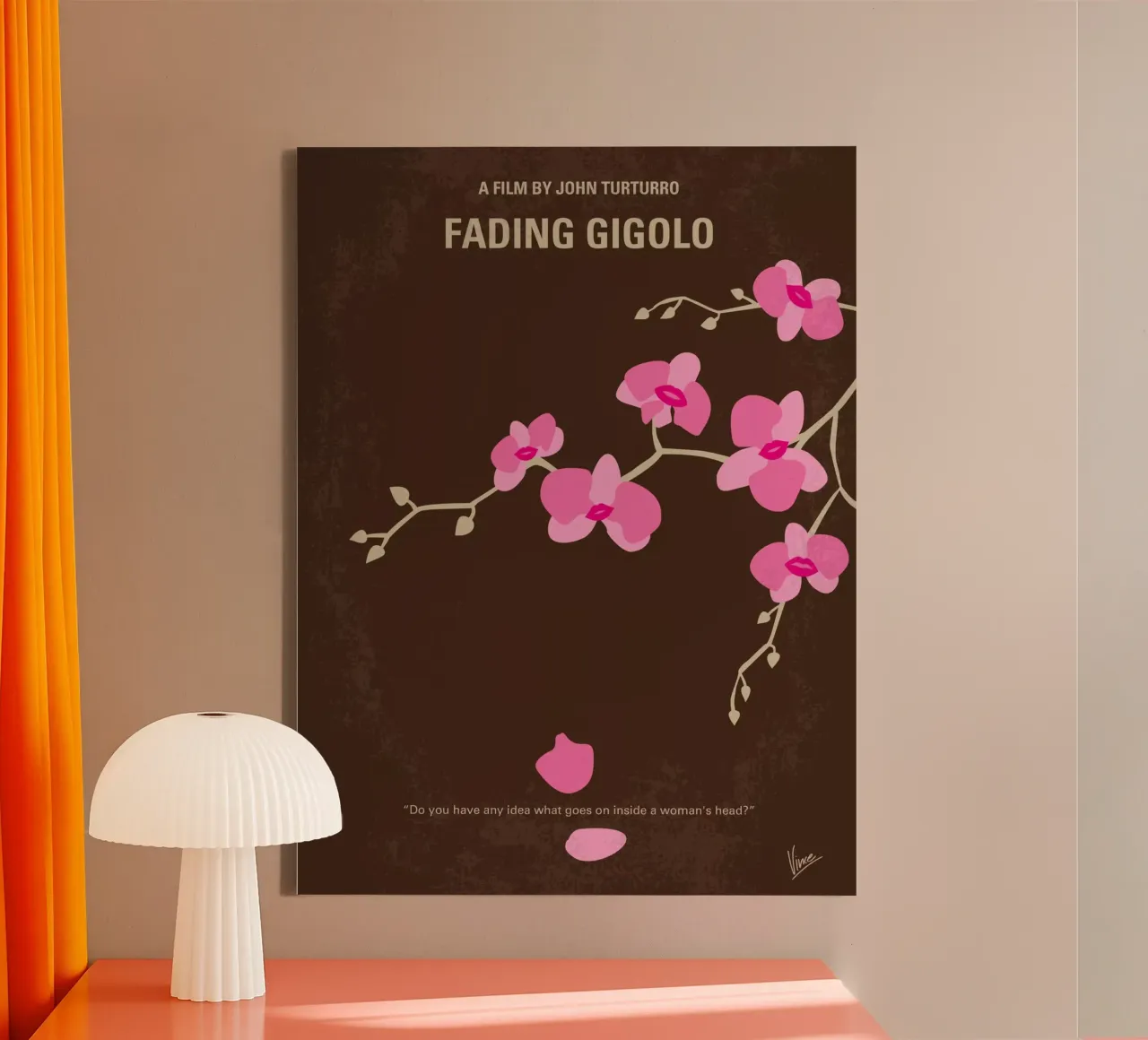 No527 My Fading Gigolo minimal movie poster canvas met Baklijst van Chungkong