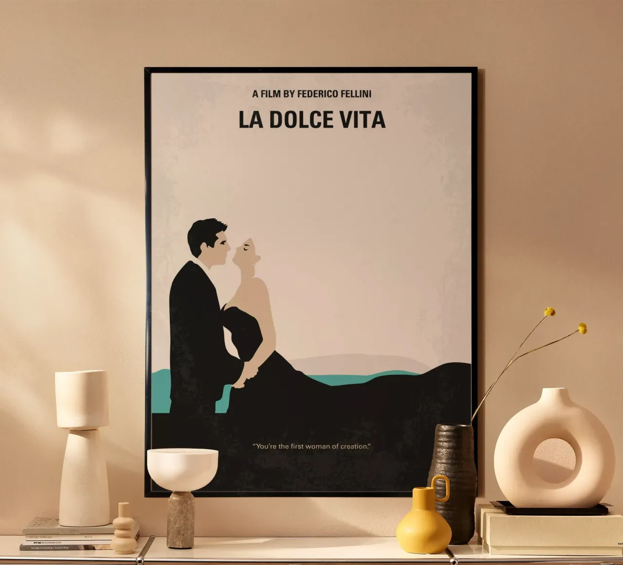 No529 My La dolce vita minimal movie poster carta hahnemühle da Chungkong