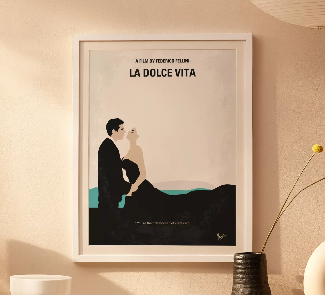 No529 My La dolce vita minimal movie poster carta hahnemühle da Chungkong
