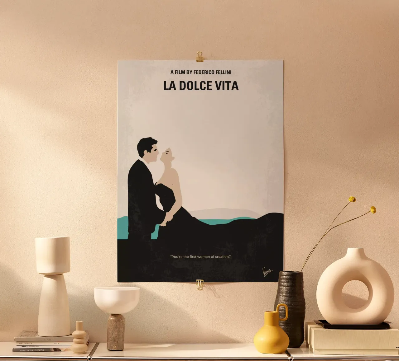 No529 My La dolce vita minimal movie poster carta hahnemühle da Chungkong