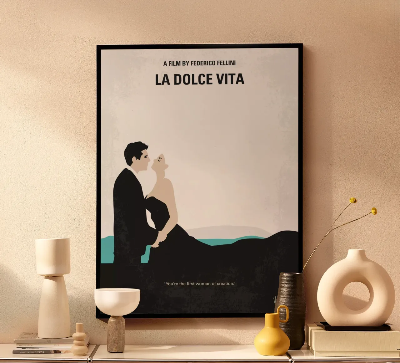 No529 My La dolce vita minimal movie poster carta hahnemühle da Chungkong