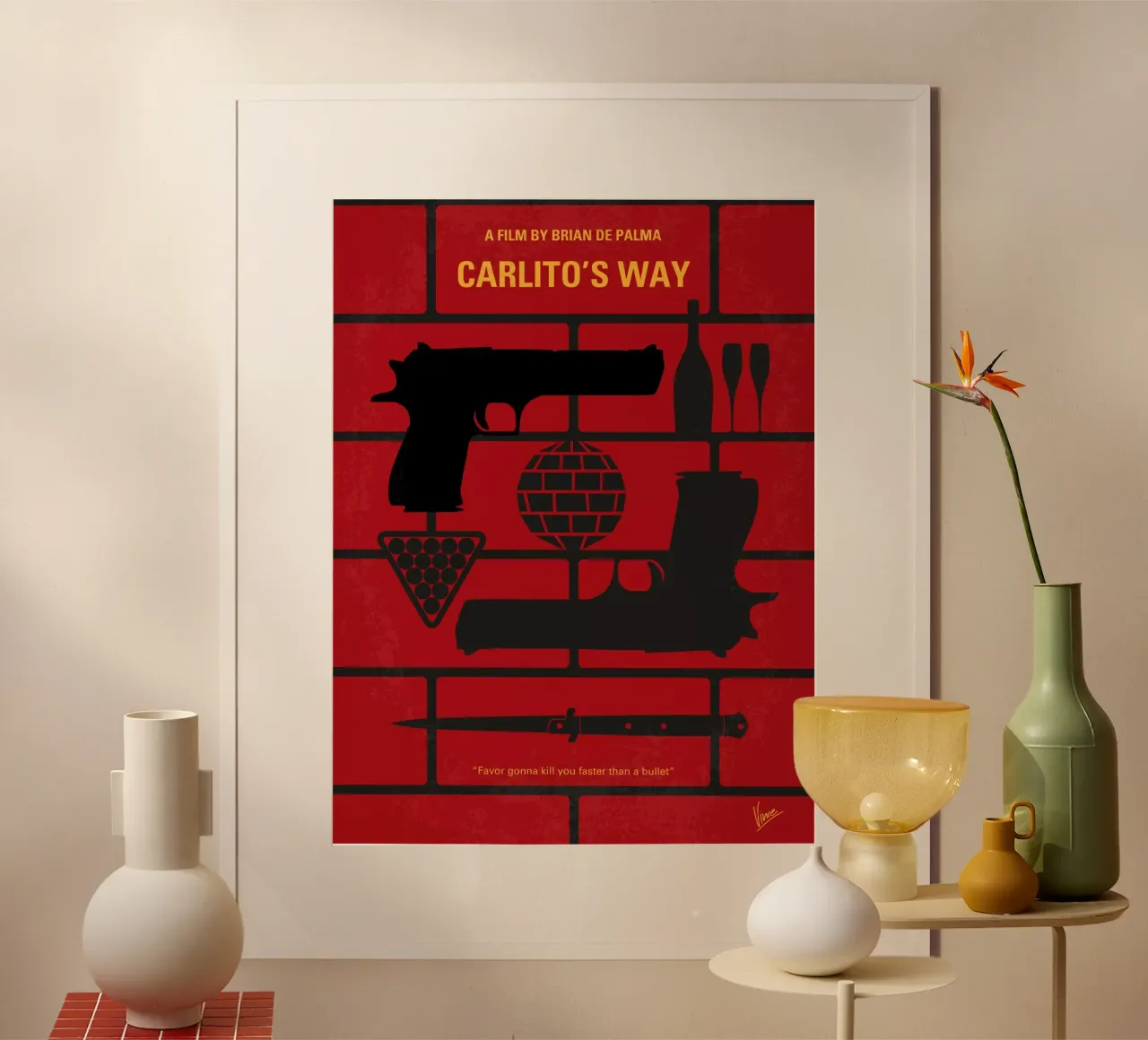 No530 My Carlitos Way minimal movie poster carta hahnemühle da Chungkong