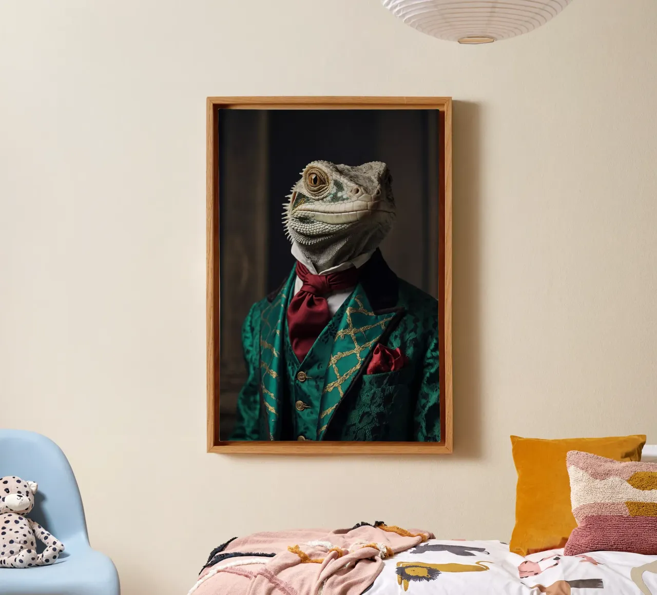 Lord Scalebrook - De nobele Reptilian Gentleman canvas met Baklijst van Beasts of Nobility