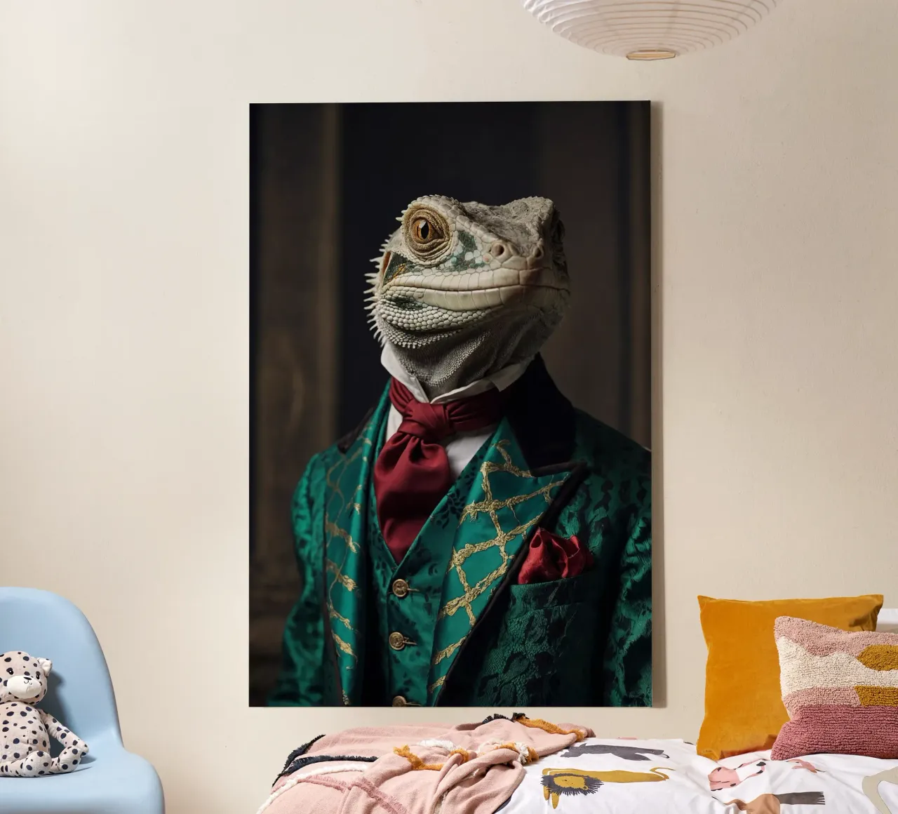 Lord Scalebrook - De nobele Reptilian Gentleman canvas met Baklijst van Beasts of Nobility
