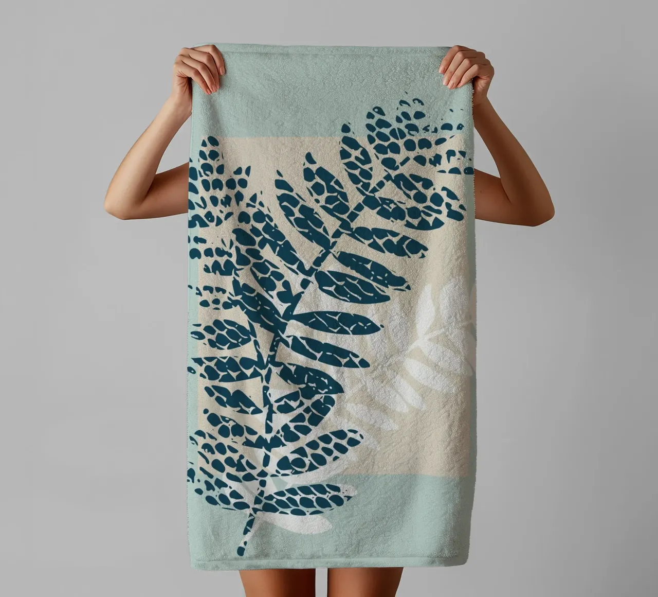 Nordic ease patterned twigs towel by annick