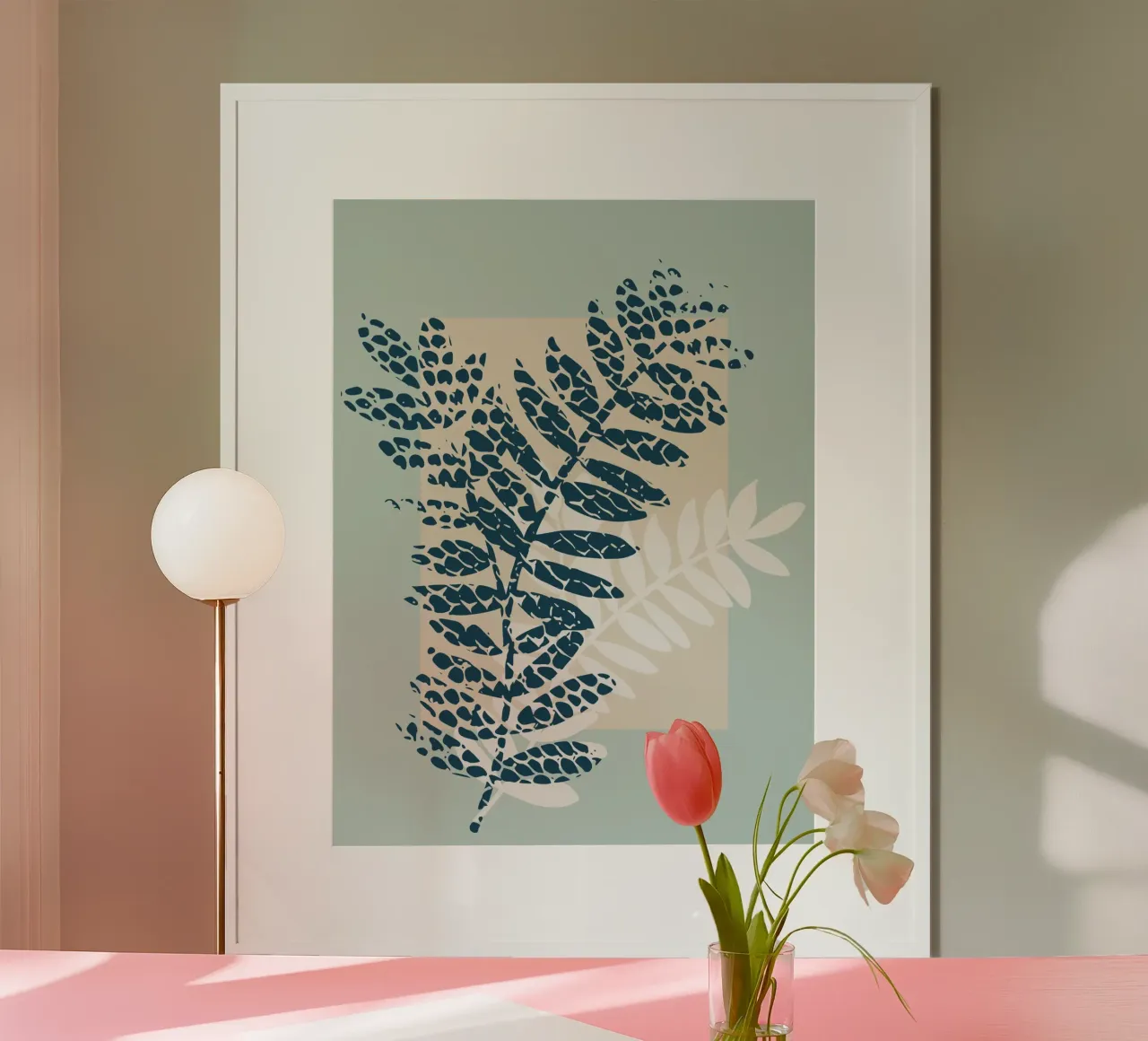 Nordic ease patterned twigs poster by annick