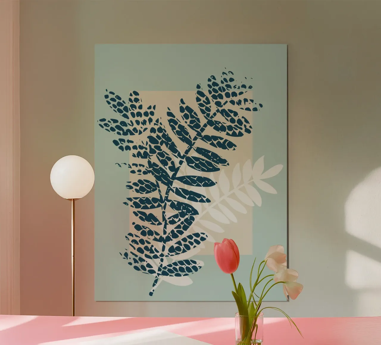 Nordic ease patterned twigs poster by annick