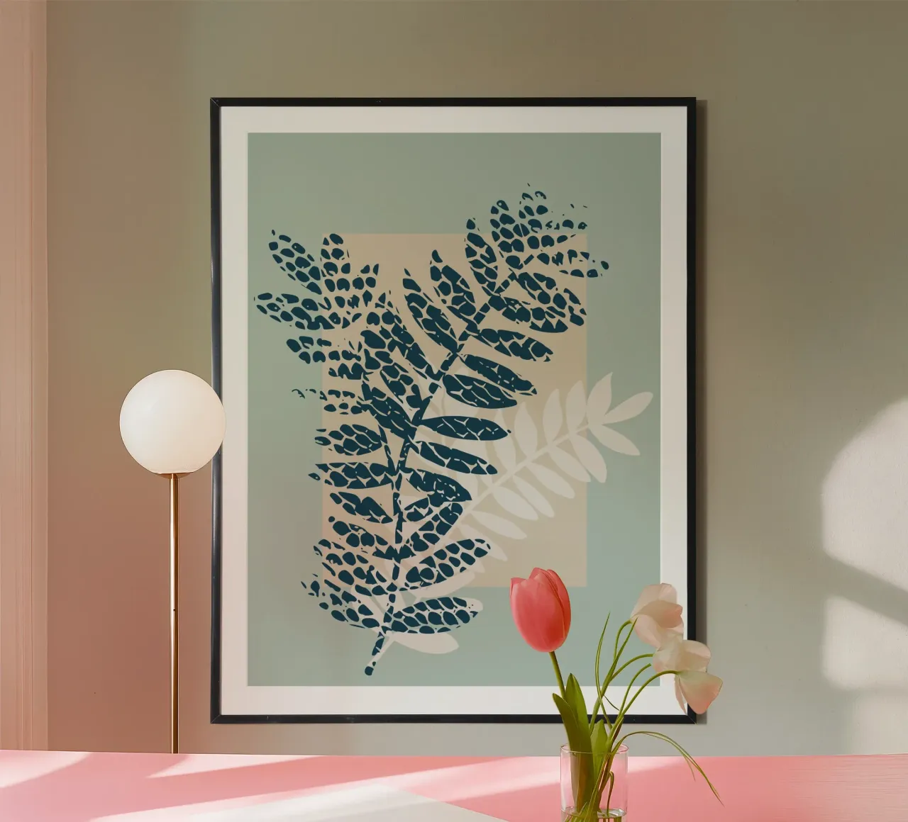 Nordic ease patterned twigs poster by annick