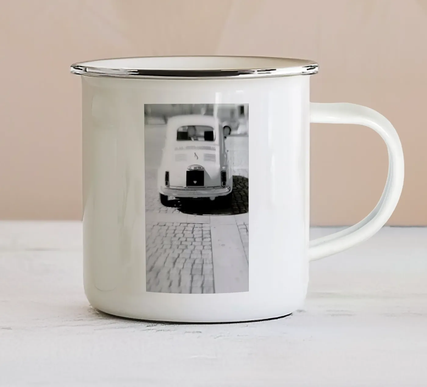Hers enamel mug by Ingrid Beddoes