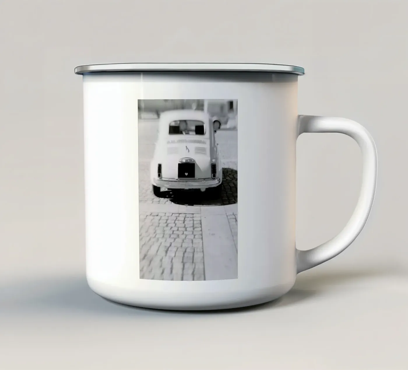 Hers enamel mug by Ingrid Beddoes
