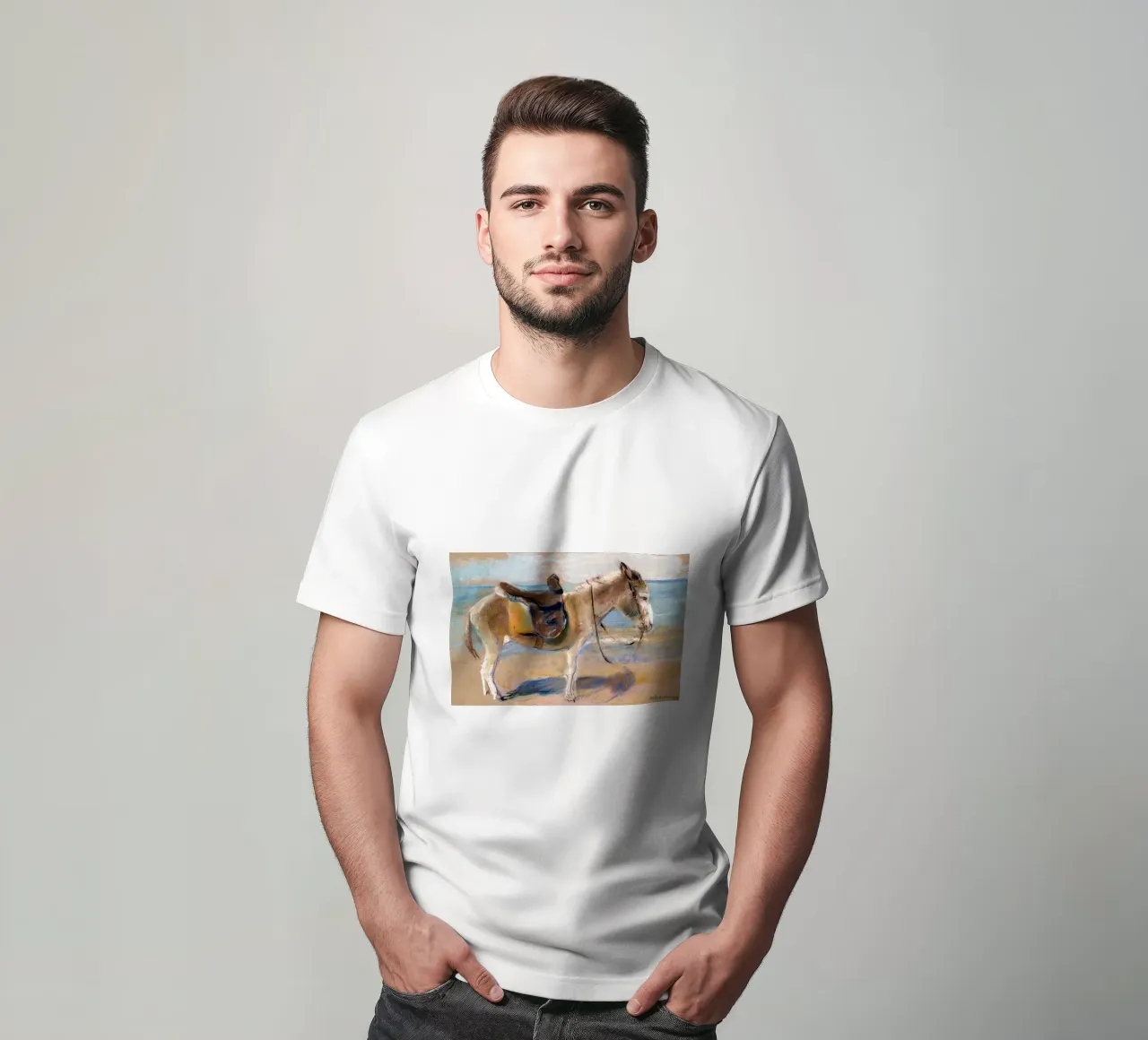 Max Liebermann : Un âne sur la plage de Noordwijk. 1908 t-shirt de ARTOTHEK