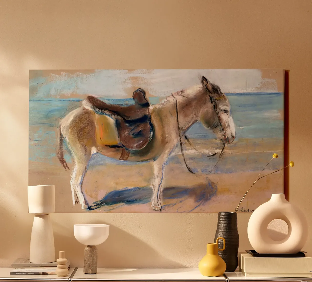 Max Liebermann: Donkey on the beach of Noordwijk. 1908 canvas by ARTOTHEK