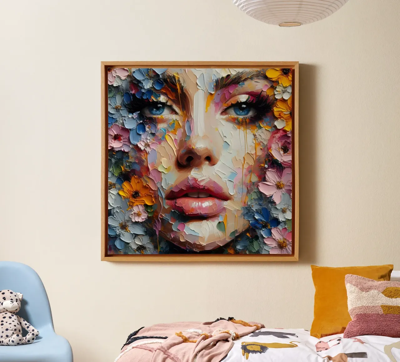 RAGAZZO BOHO tela con Cornice a cassetta da ARTOMATIC