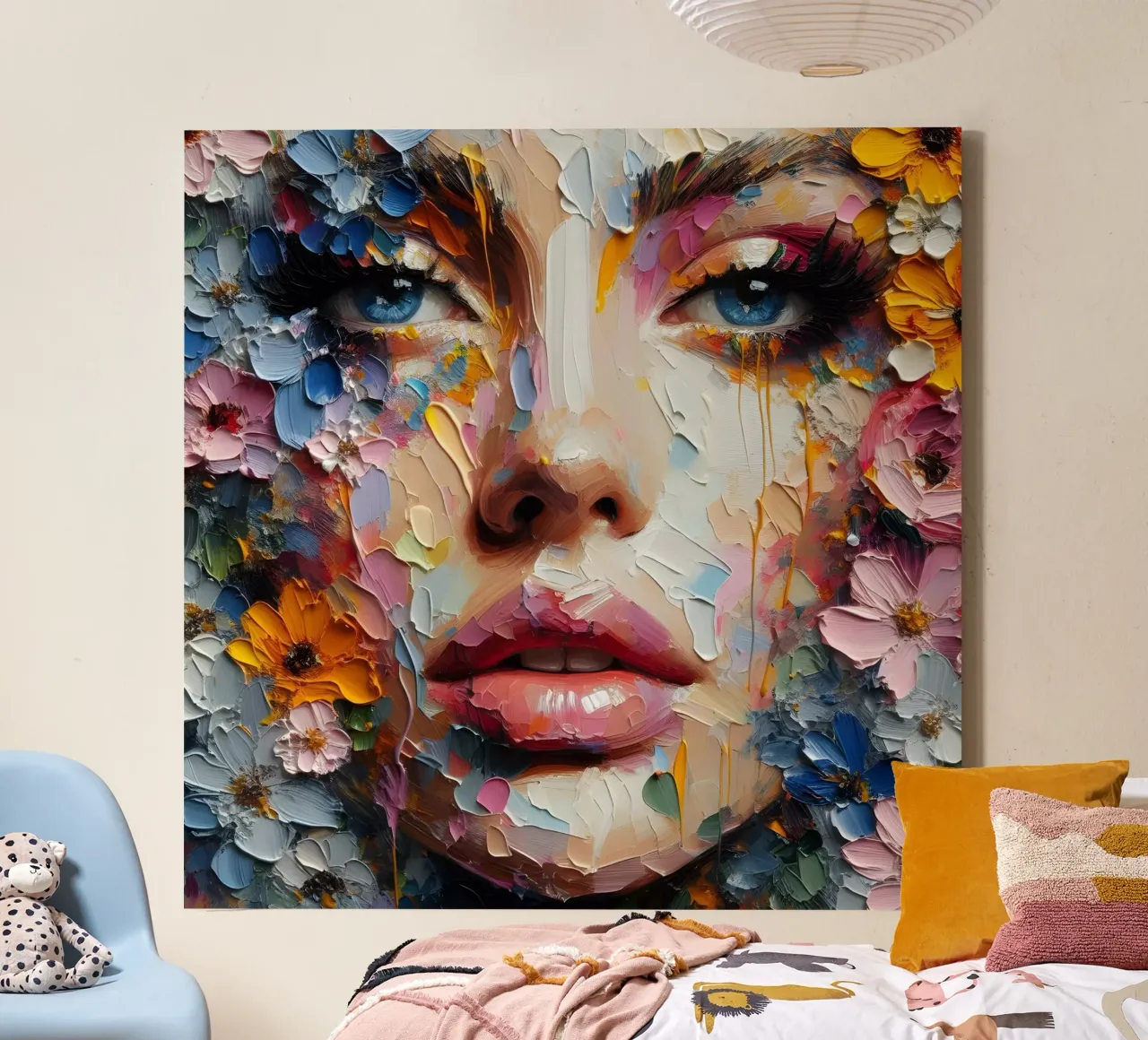 RAGAZZO BOHO tela con Cornice a cassetta da ARTOMATIC