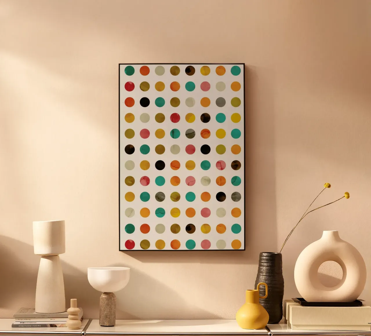 Autumnal Polka Dot acrylic glass by cafelab