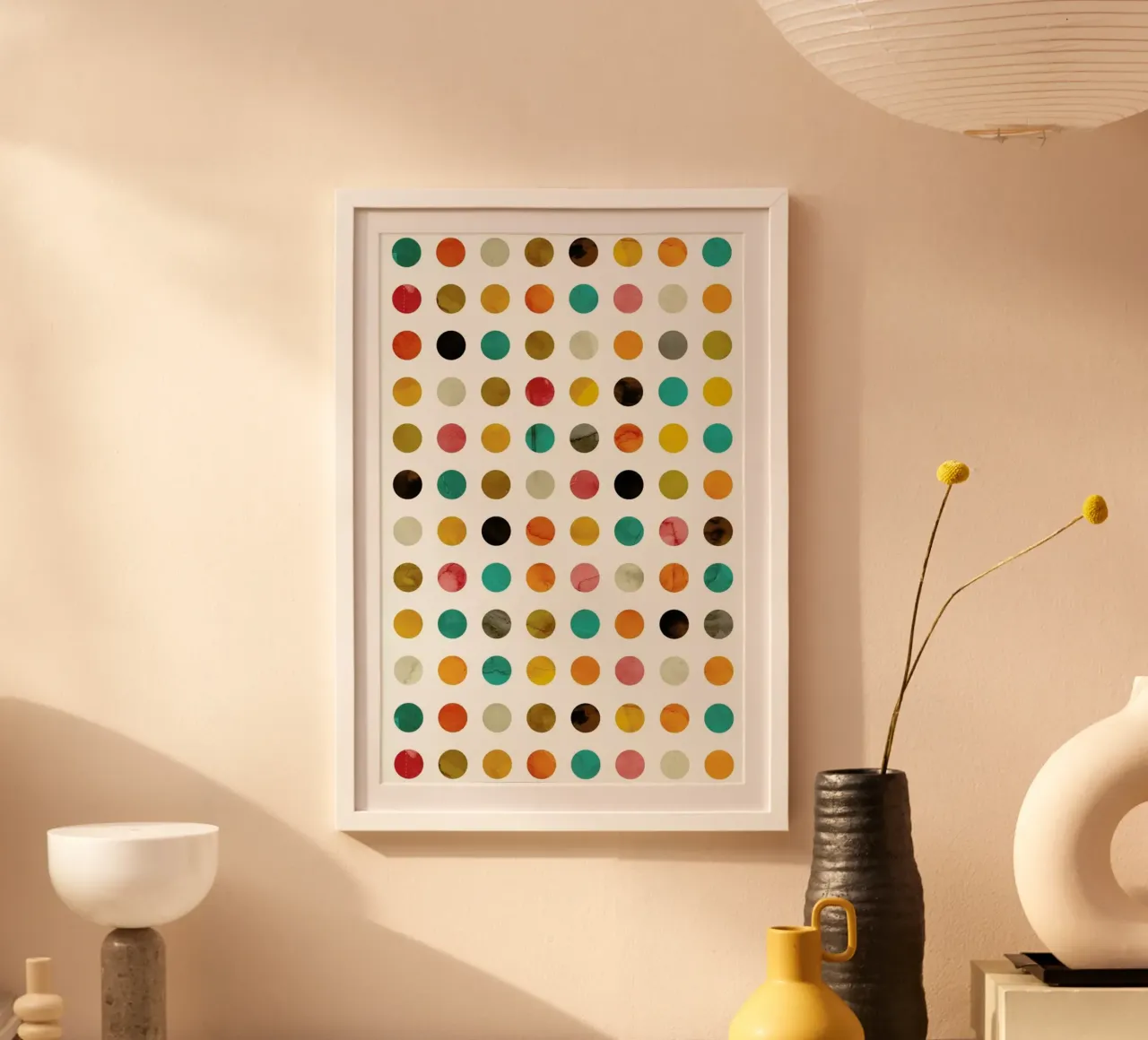 Autumnal Polka Dot poster by cafelab