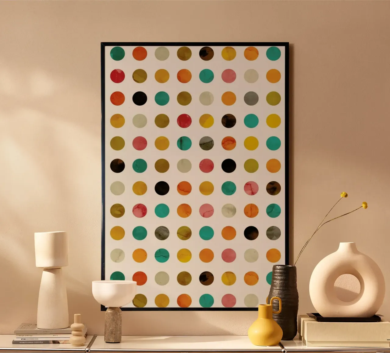 Autumnal Polka Dot poster by cafelab
