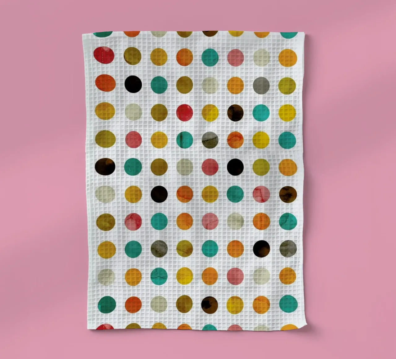 Autumnal Polka Dot tea towel by cafelab